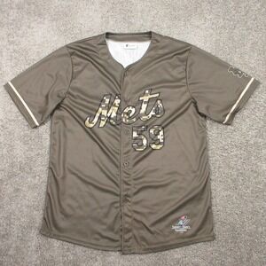 New York Mets Jersey Mens XL Green 59 Sean Manaea Camo Stadium Giveaway Coyote